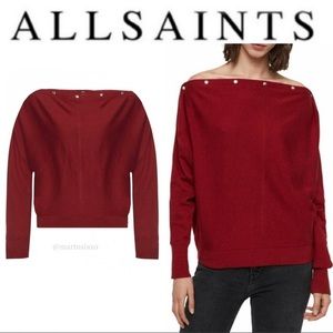 ALLSAINTS ‘ELLE’ SWEATER RED S 155$